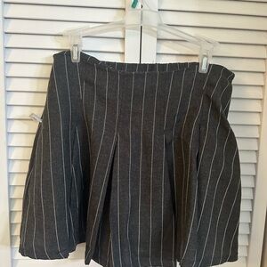 Chic Black Pinstripe Mini Skirt